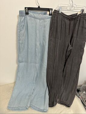 Bundle of two Serra Light Blue Wide Leg Pants & Charcoal Drawstring Joggers